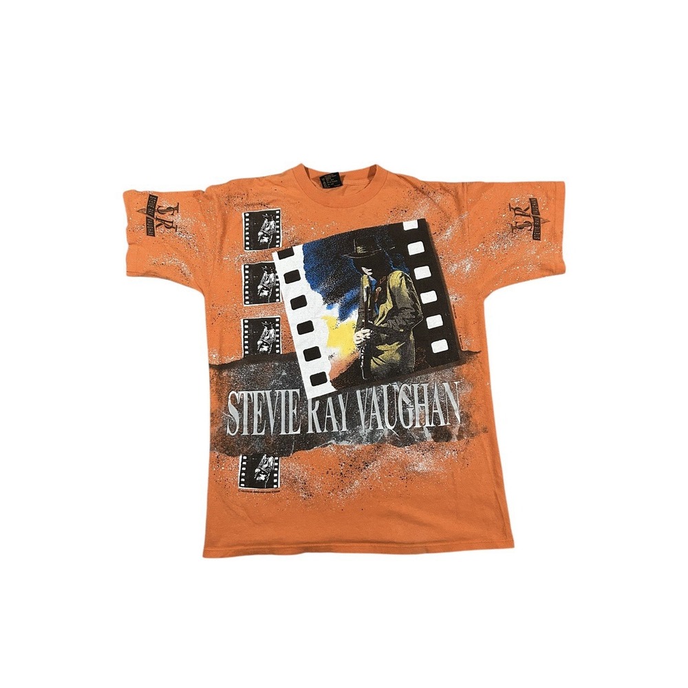 RARE Orange Vintage 1993 Stevie Ray Vaughan Tee Size‎ Large Brockum Worldwide